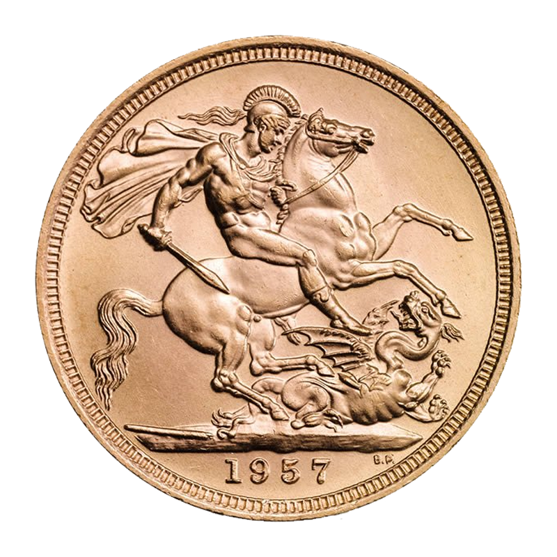 Great Britain Gold Sovereign Elizabeth II Obverse Portrait for 1957-1973